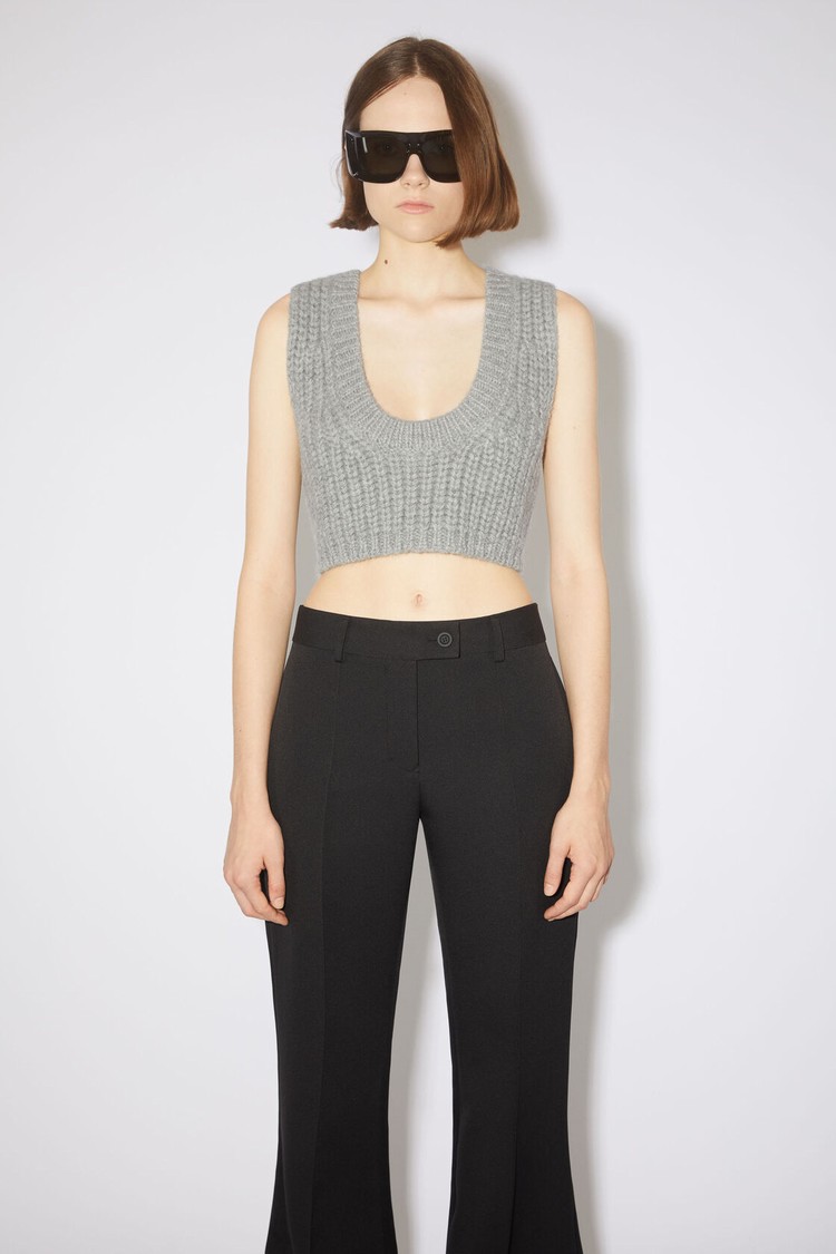 Grey Acne Studios Knitted Top Women\'s Knitwear | VJGY-81320