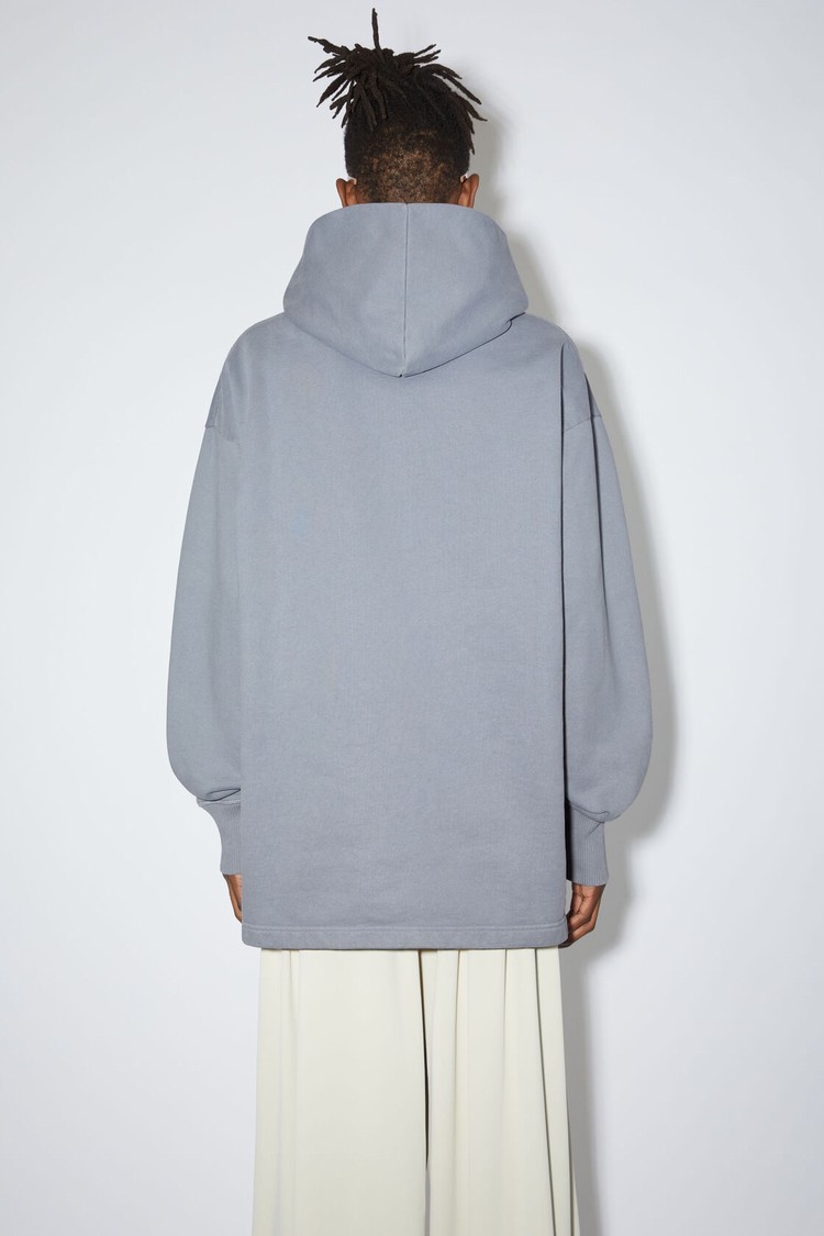 Grey Acne Studios Logo Hooded Men's Hoodie | CJFR-01635