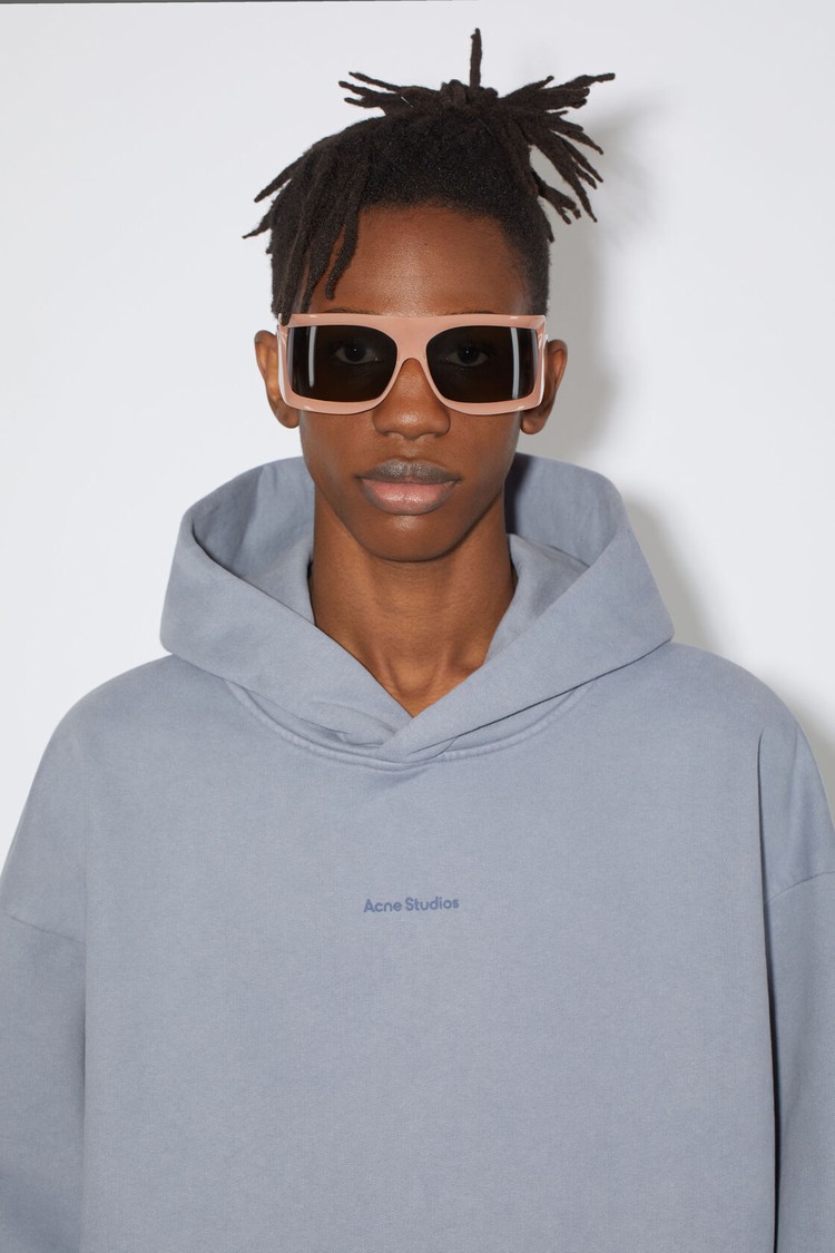 Grey Acne Studios Logo Hooded Men's Hoodie | CJFR-01635