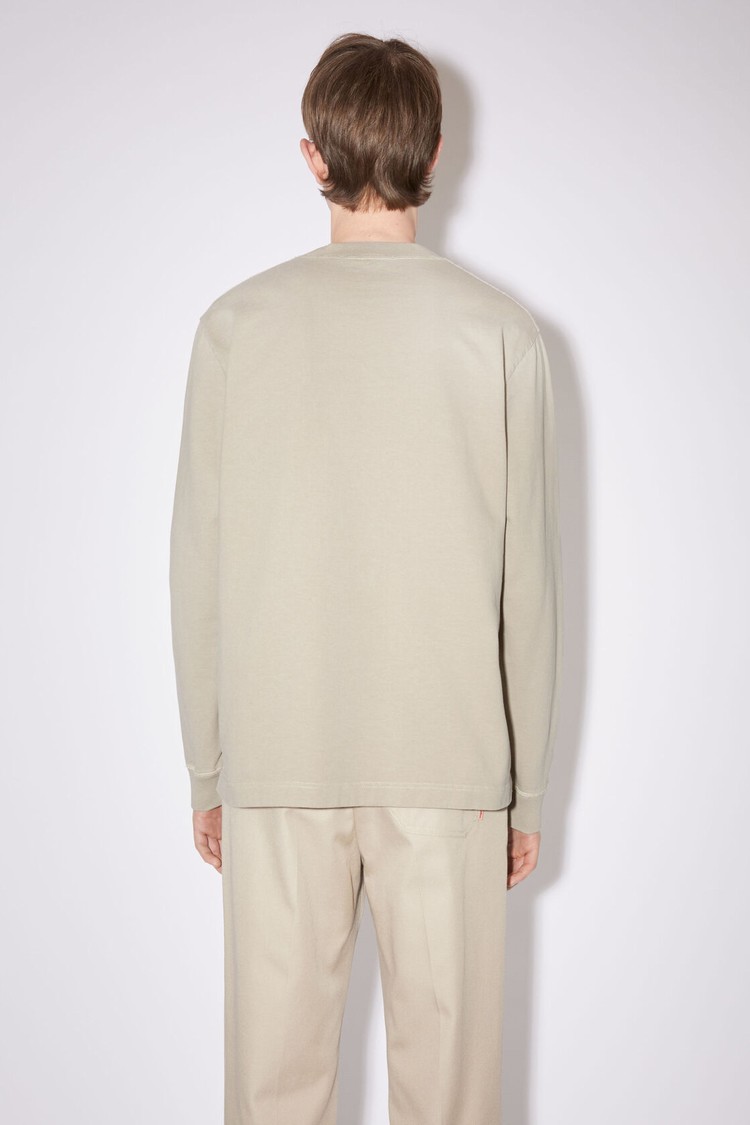 Grey Acne Studios Logo Long Sleeve Men's T Shirts | CYKL-42981