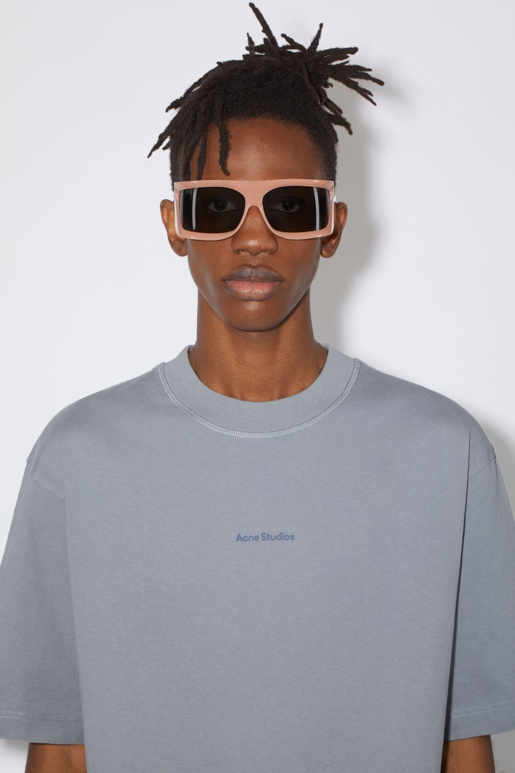 Grey Acne Studios Logo Men's T Shirts | WKYU-35809