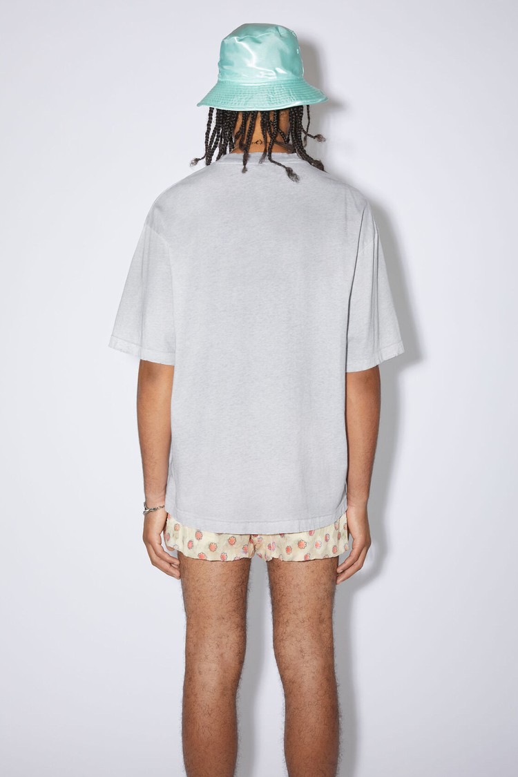 Grey Acne Studios Logo Men's T Shirts | XZWO-57083