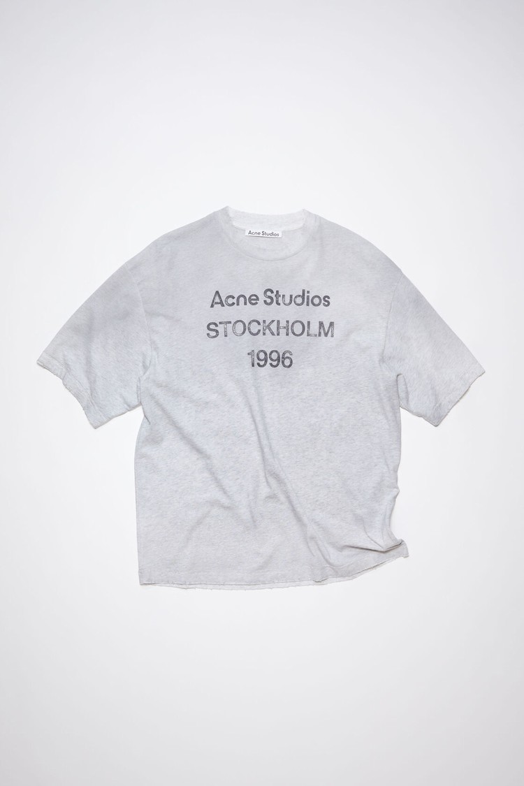 Grey Acne Studios Logo Men's T Shirts | XZWO-57083