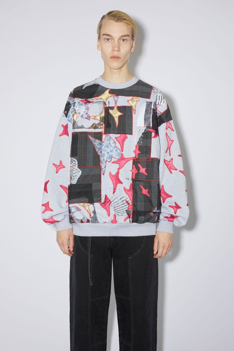 Grey Acne Studios Patchwork Men's Sweatshirts | PSRJ-82760