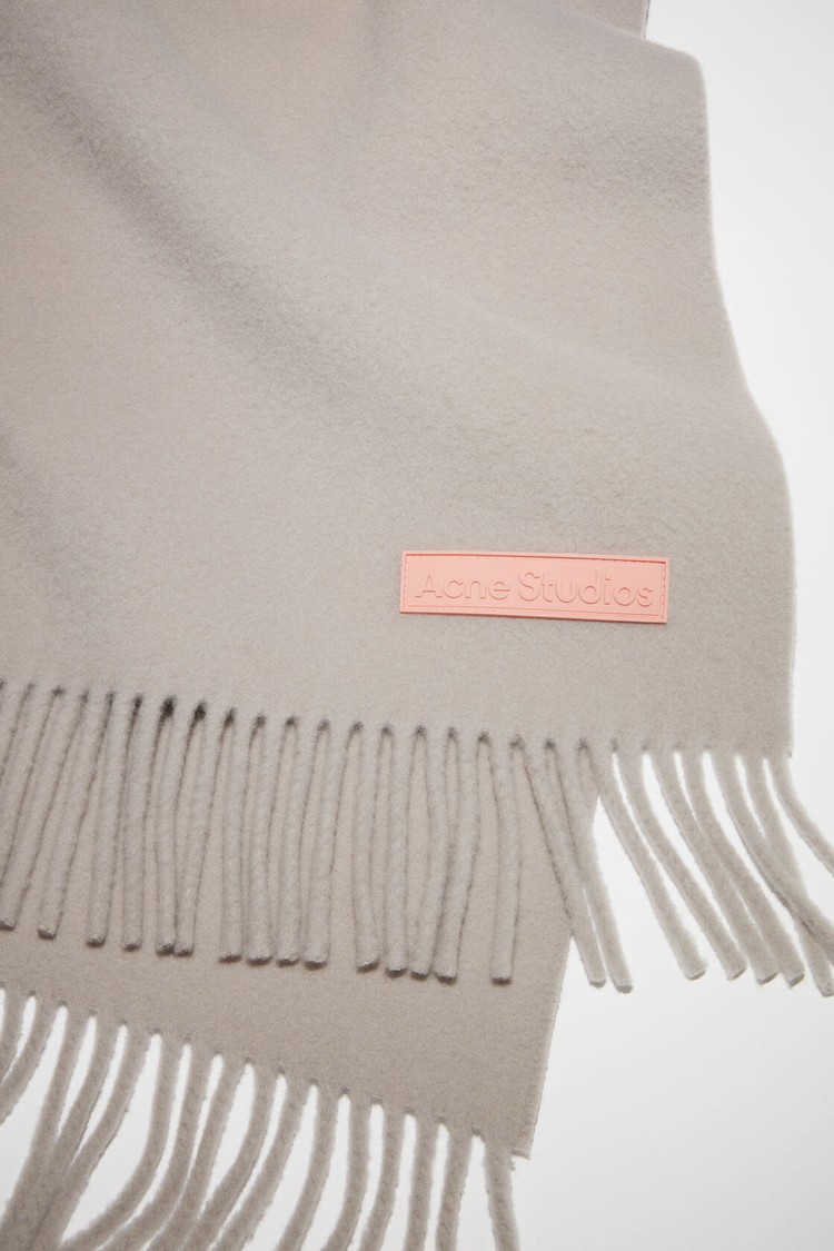 Grey Acne Studios Rich Wool Fringe - Narrow Scarf | YEMO-15847