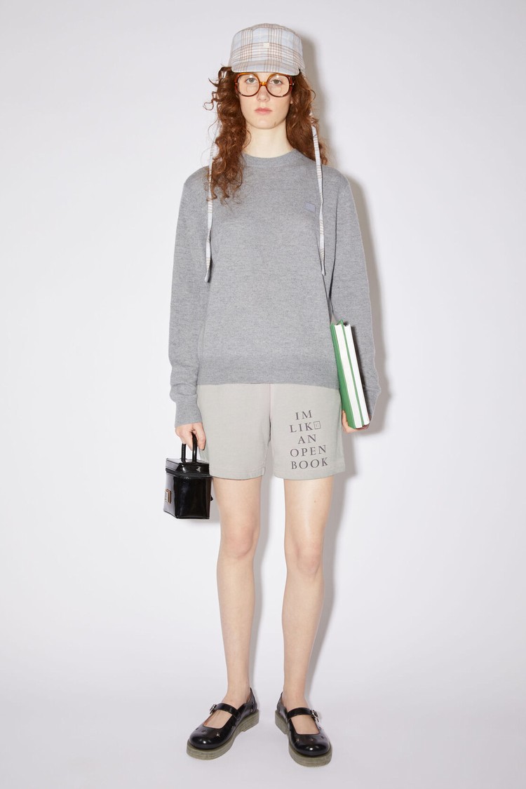 Grey Acne Studios Wool Crew Neck Women\'s Knitwear | PSTW-54012