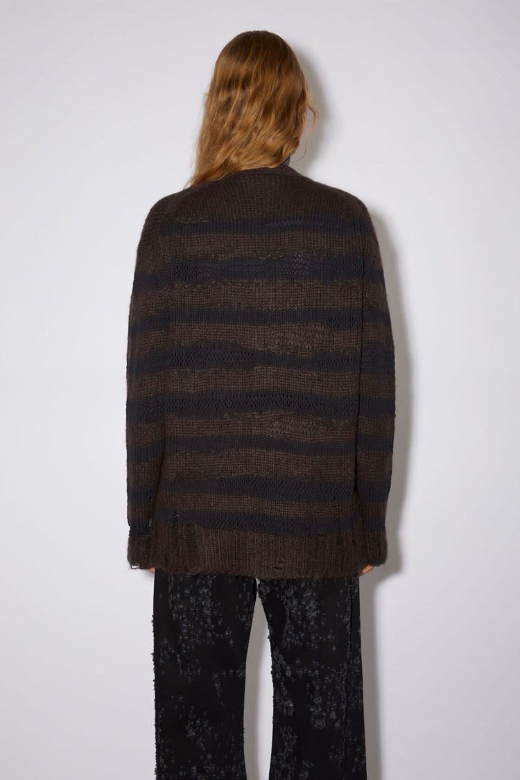 Grey / Black Acne Studios Distressed Stripe Women's Cardigan | UCPX-74528