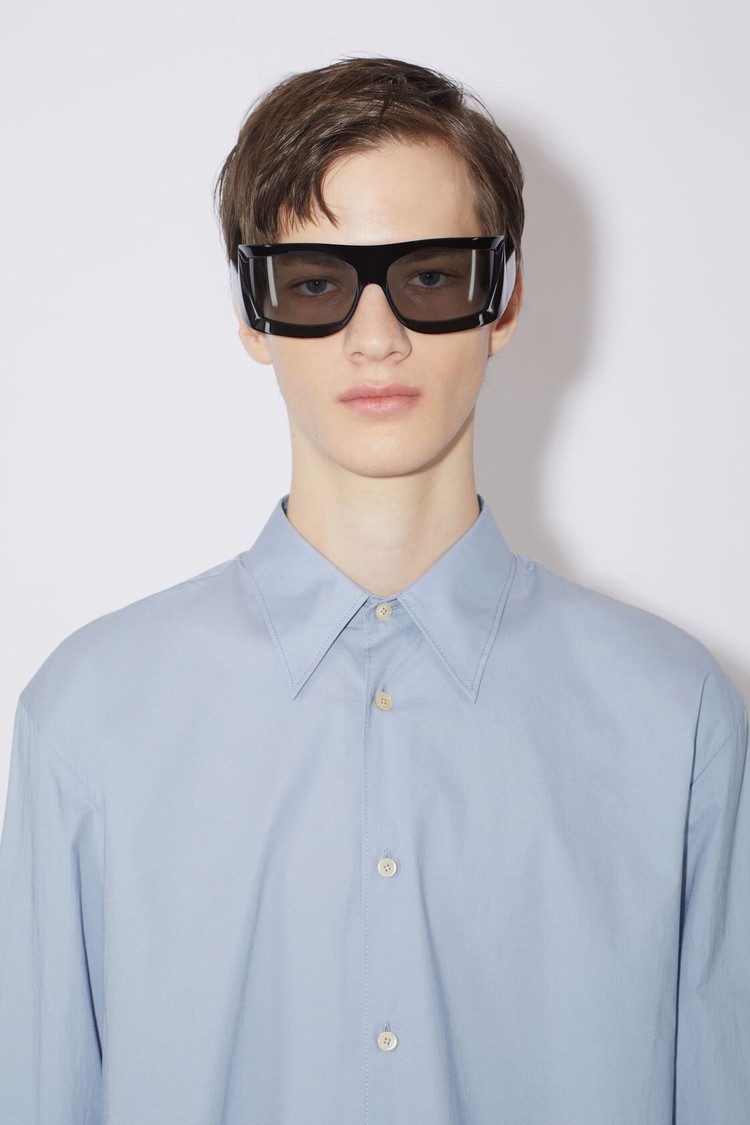 Grey / Blue Acne Studios Button-up Men's Shirts | VWEZ-31258