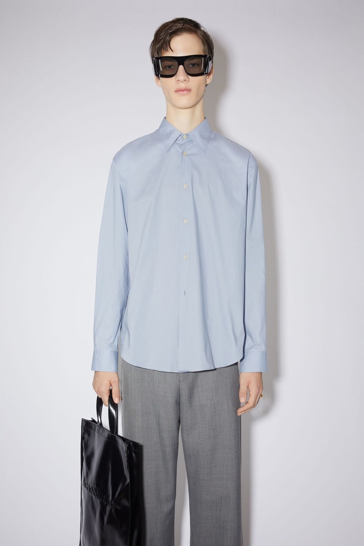 Grey / Blue Acne Studios Button-up Men\'s Shirts | VWEZ-31258