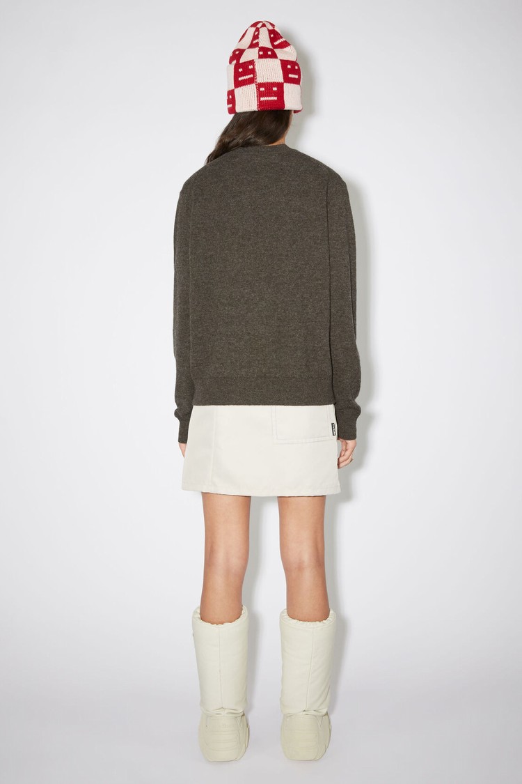 Grey / Brown Acne Studios Wool Crew Neck Women's Knitwear | WUAJ-41598