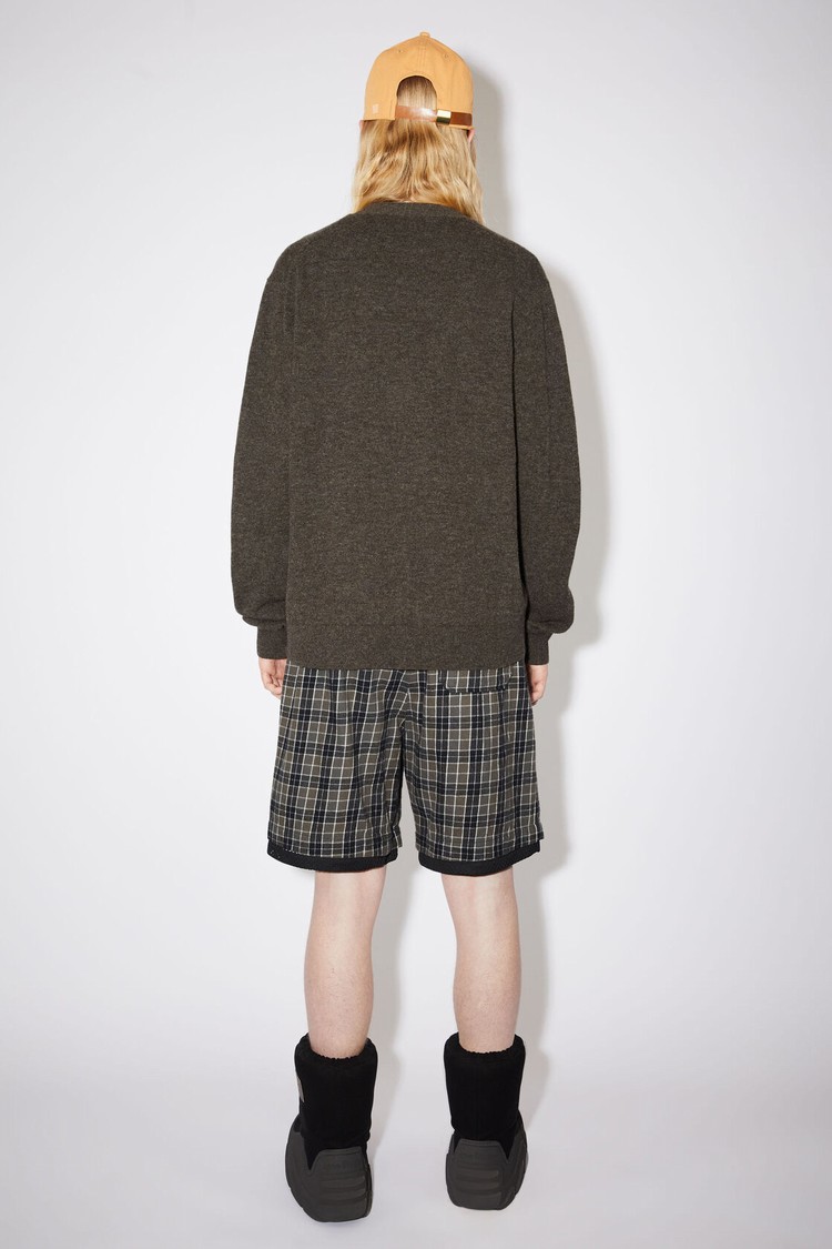 Grey / Brown Acne Studios Wool Knit Men's Cardigan | XWSY-09385