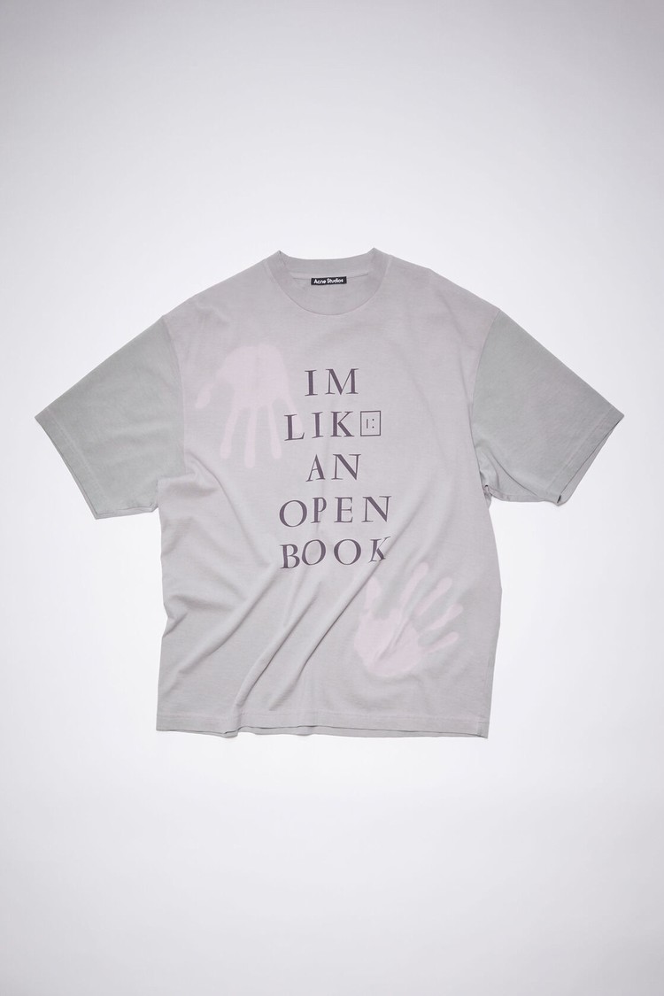 Grey / Purple Acne Studios Heat Reactive Print Men's T Shirts | IBNZ-62301