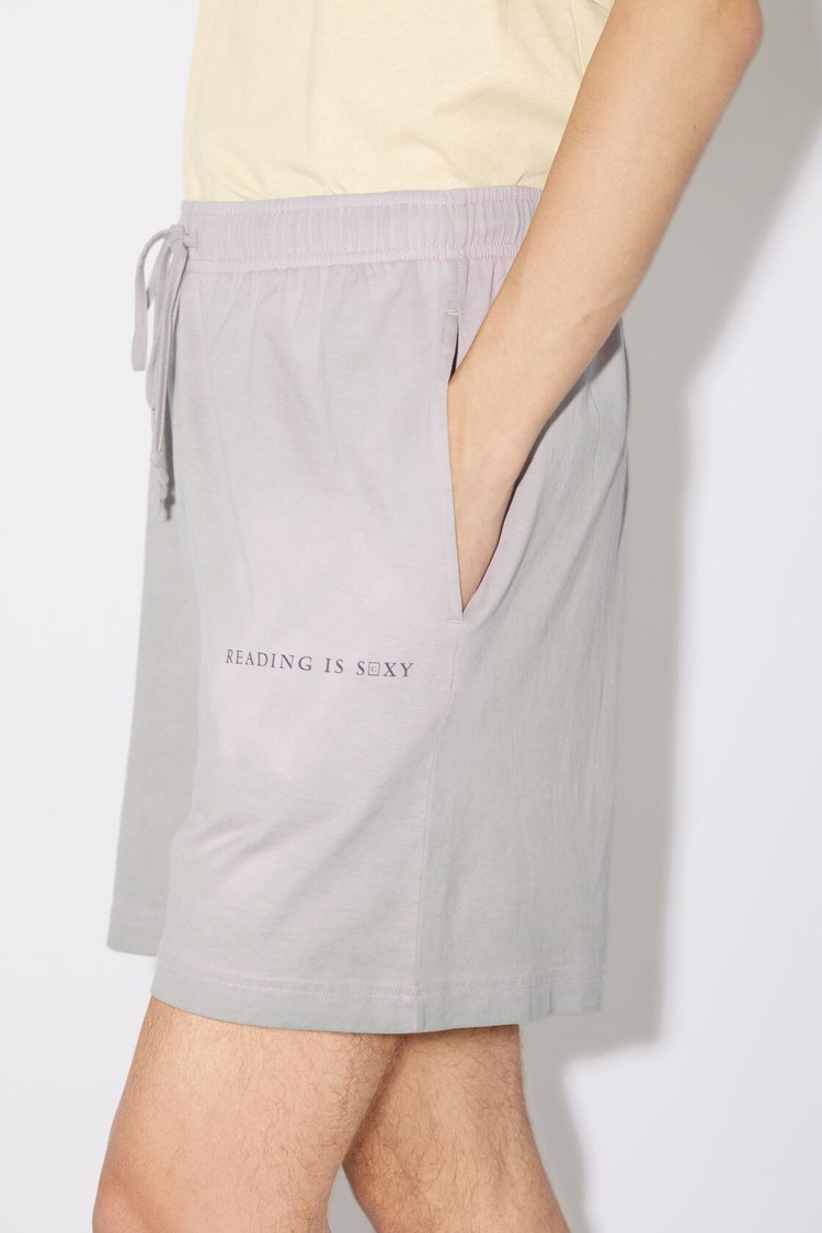 Grey / Purple Acne Studios Printed Men's Shorts | DXOQ-48917