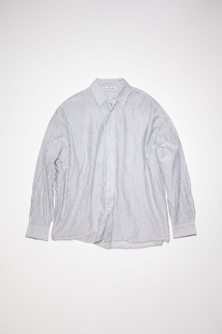 Grey / White Acne Studios Stripe Button-up Men's Shirts | NTBI-17263