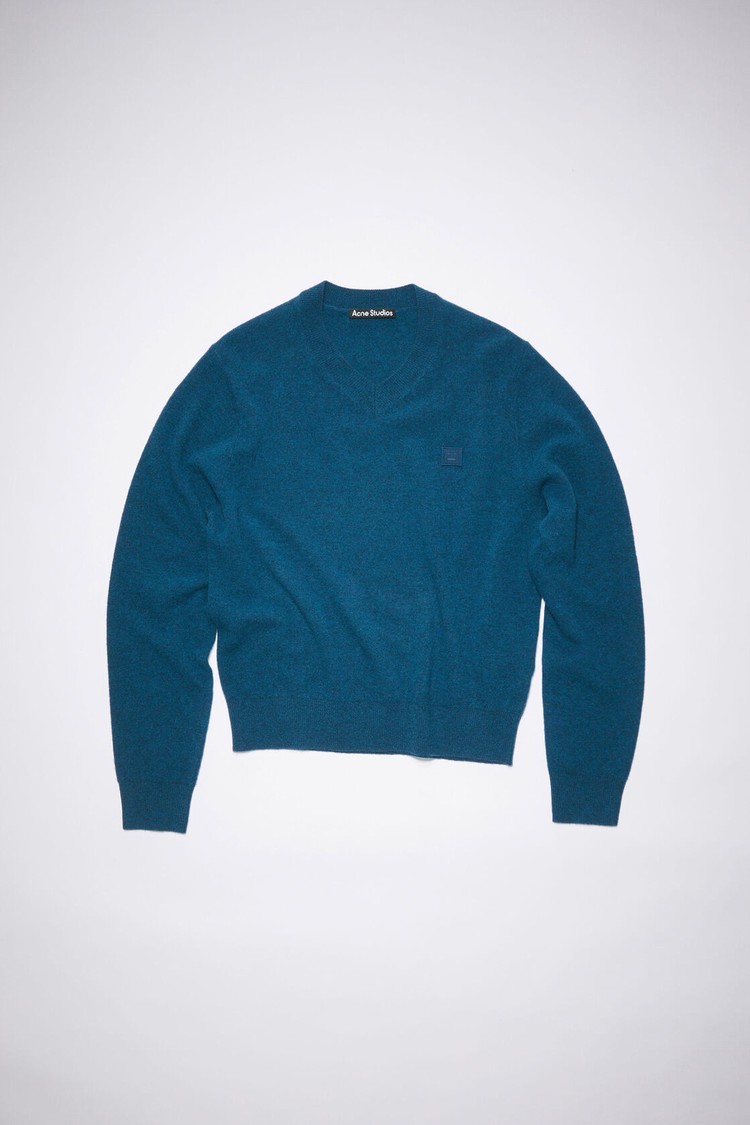 Indigo Acne Studios Wool V-neck Men's Knitwear | AKOD-45893