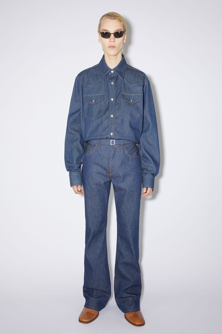 Indigo / Blue Acne Studios Denim Buckle Belts | OPAB-07125