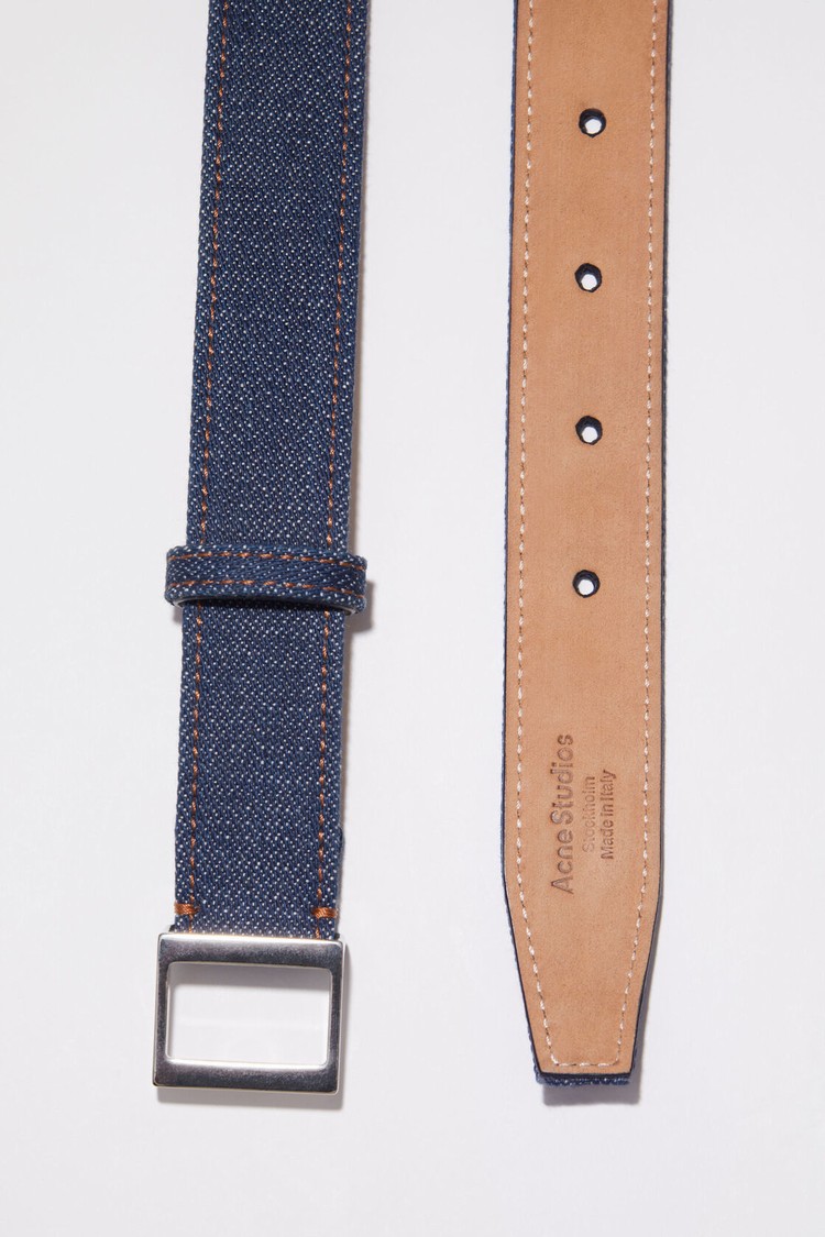 Indigo / Blue Acne Studios Denim Buckle Belts | OPAB-07125