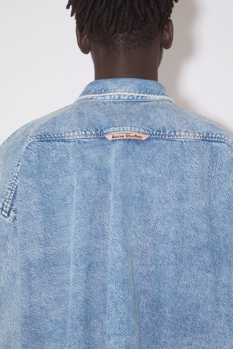 Indigo / Blue Acne Studios Denim Button-up Men's Shirts | BZTX-80169