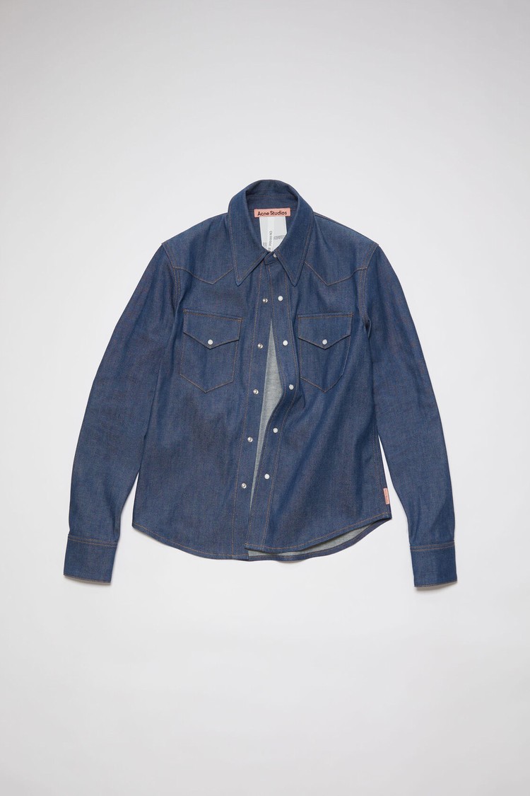 Indigo / Blue Acne Studios Denim Button-up Women's Shirts | GCOW-16027