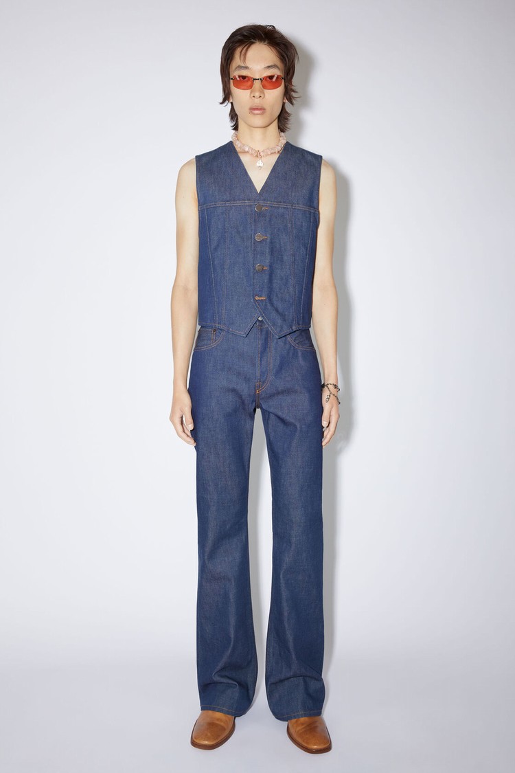 Indigo / Blue Acne Studios Denim Men\'s Vest | THQN-43206