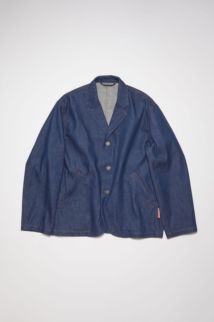 Indigo / Blue Acne Studios Single-breasted Denim Men's Jackets | CWMB-79415