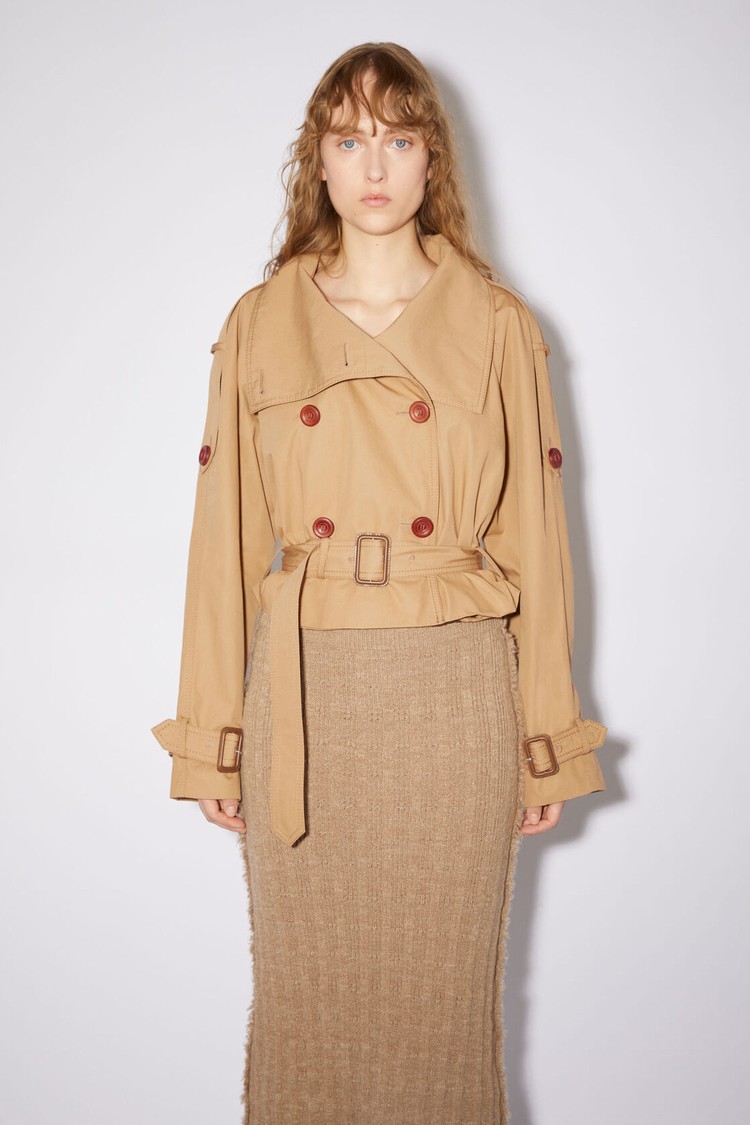 Khaki / Beige Acne Studios Trench Women's Jackets | DRNV-85710