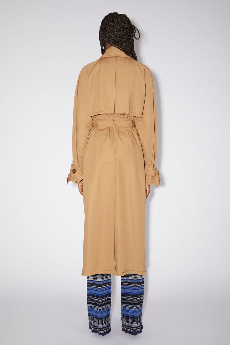 Khaki / Beige Acne Studios Trench Women's Coats | VDUH-31495