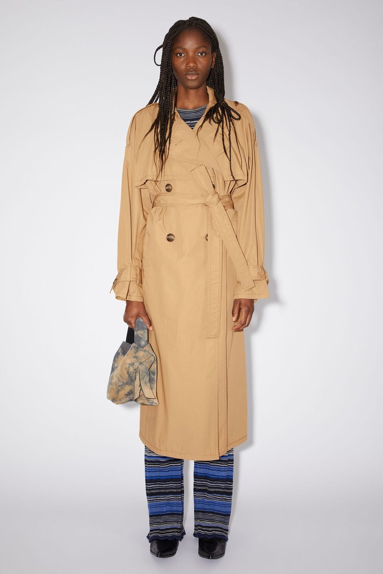 Khaki / Beige Acne Studios Trench Women\'s Coats | VDUH-31495