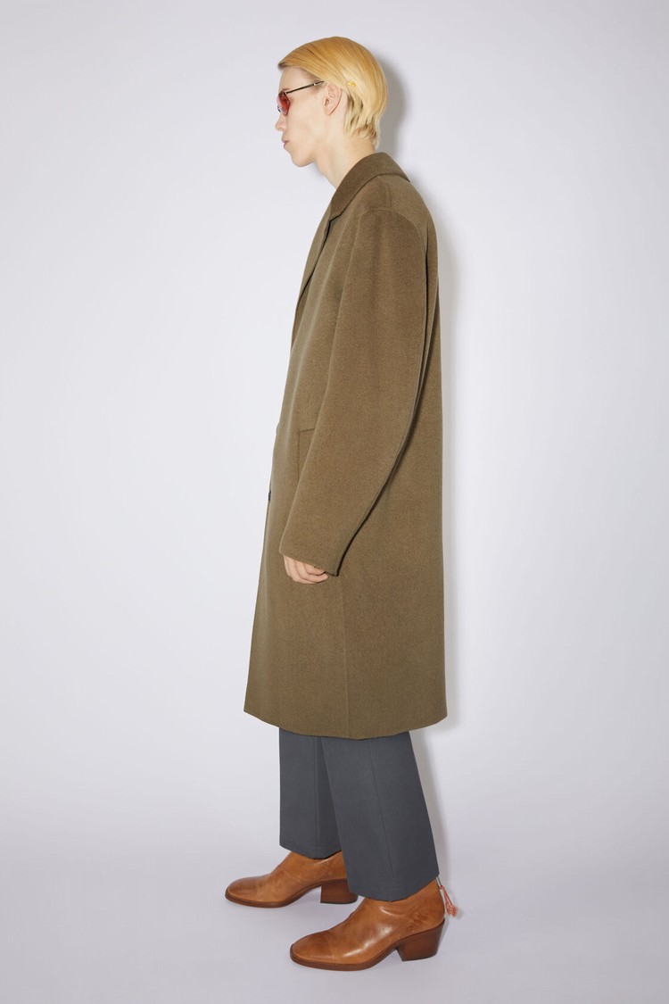 Khaki / Green Acne Studios Single Breasted Men's Coats | WOKR-26943