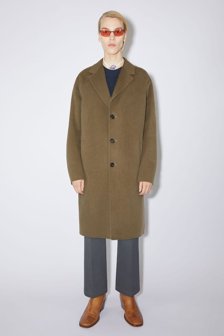 Khaki / Green Acne Studios Single Breasted Men\'s Coats | WOKR-26943