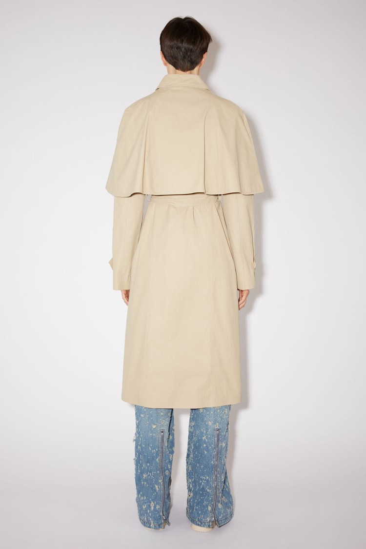 Light Beige Acne Studios Belted Trench Women's Coats | JKEY-16902