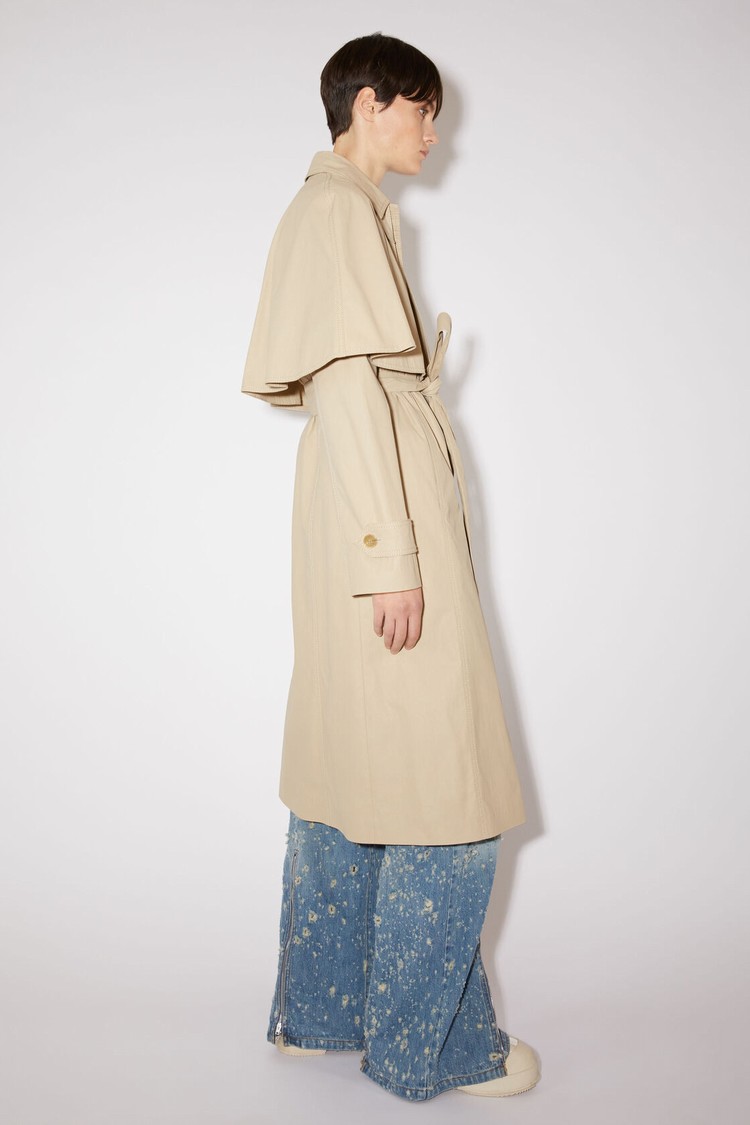 Light Beige Acne Studios Belted Trench Women's Coats | JKEY-16902