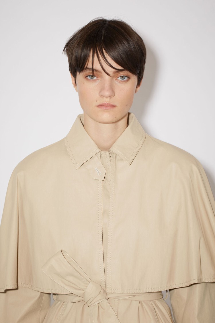 Light Beige Acne Studios Belted Trench Women's Coats | JKEY-16902