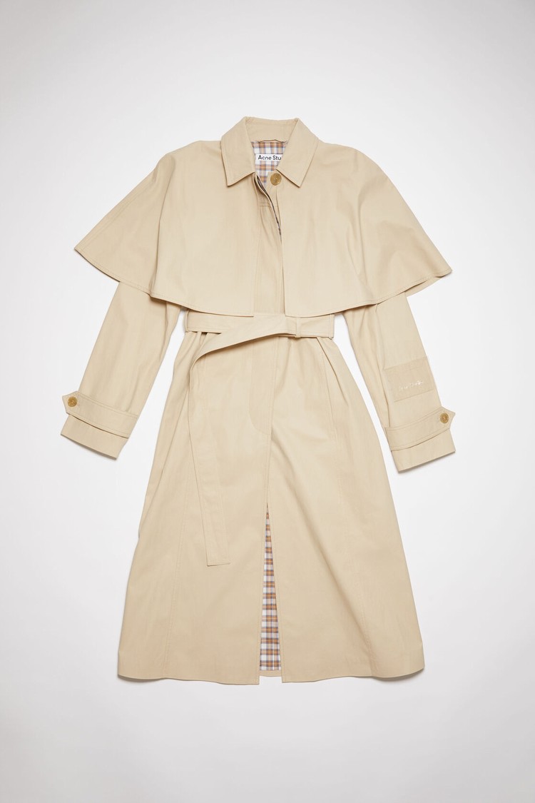 Light Beige Acne Studios Belted Trench Women's Coats | JKEY-16902