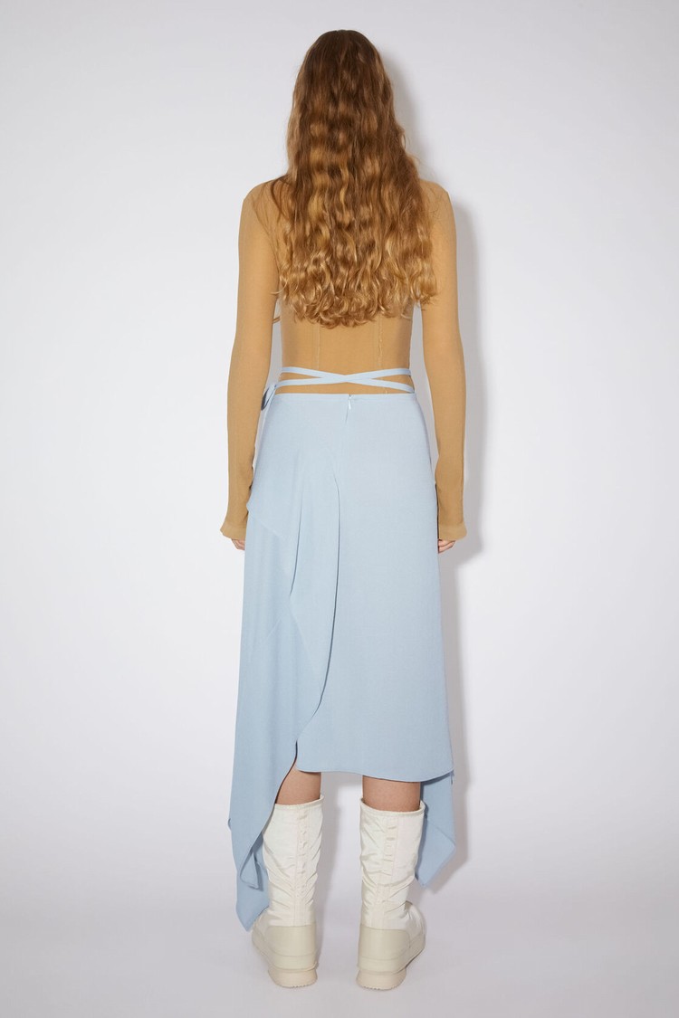 Light Blue Acne Studios Draped Women's Skirts | PXWU-65214