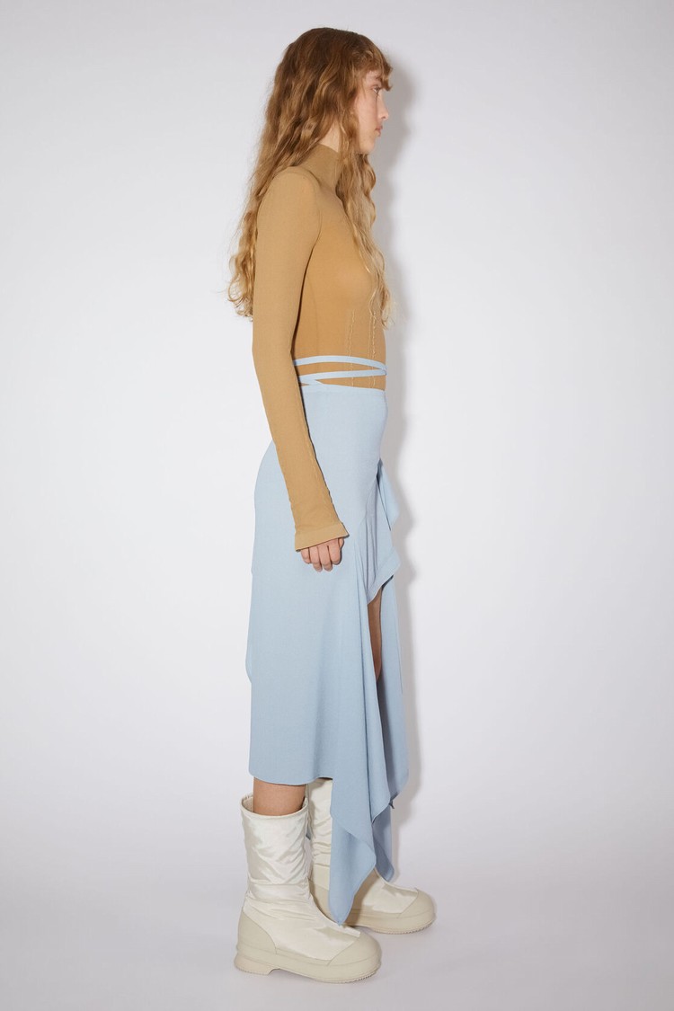 Light Blue Acne Studios Draped Women's Skirts | PXWU-65214