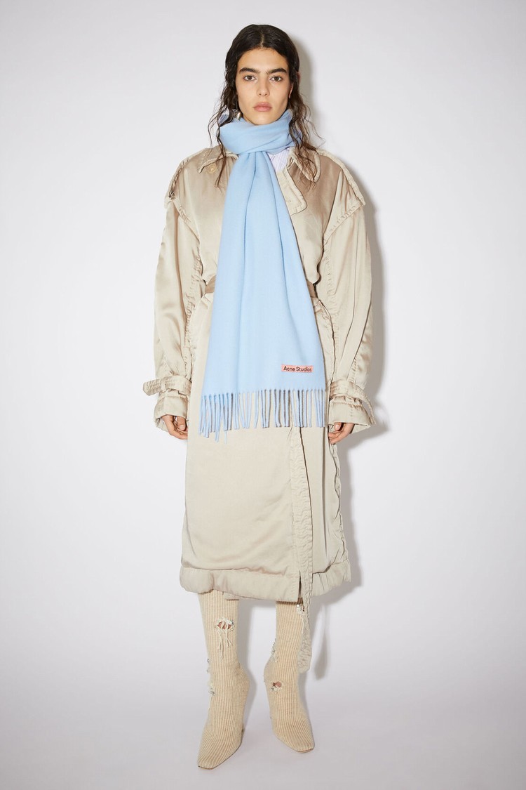 Light Blue Acne Studios Fringe Wool - Narrow Scarf | SKIC-05712