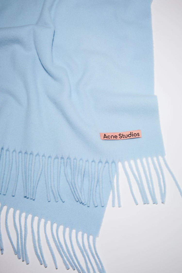 Light Blue Acne Studios Fringe Wool - Narrow Scarf | SKIC-05712