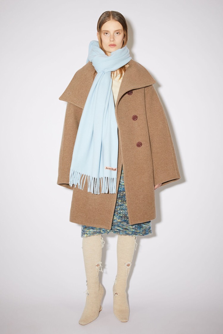 Light Blue Acne Studios Fringe Wool - Oversized Scarf | DSAF-96203