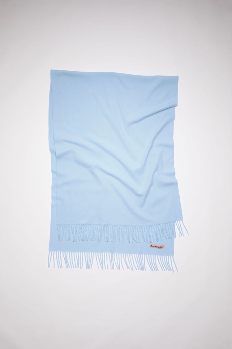 Light Blue Acne Studios Fringe Wool - Oversized Scarf | DSAF-96203