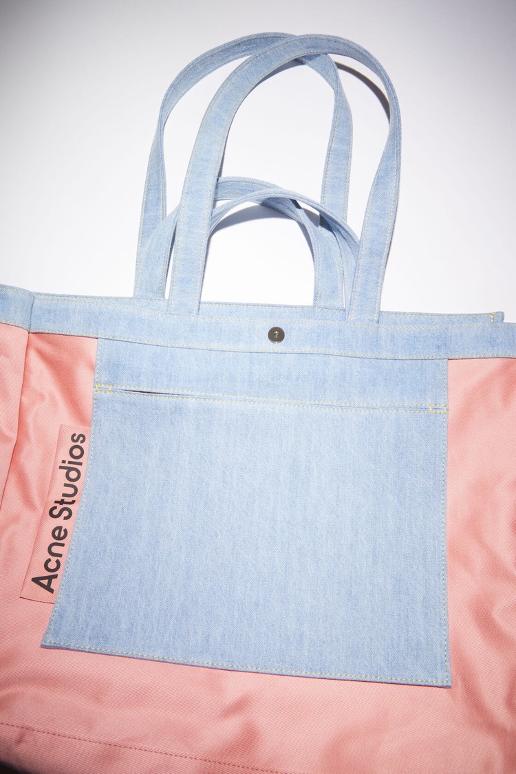 Light Blue Acne Studios Logo Shoulder Tote Bag | ICAK-98261