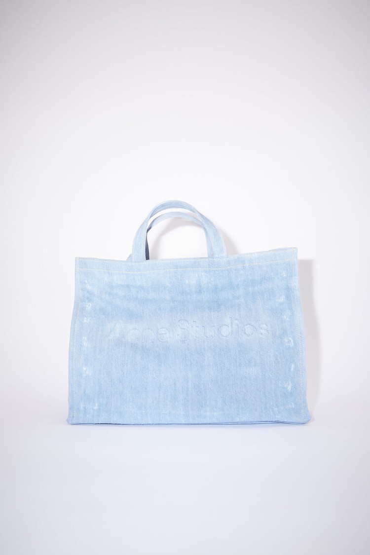 Light Blue Acne Studios Logo Shoulder Tote Bag | ICAK-98261