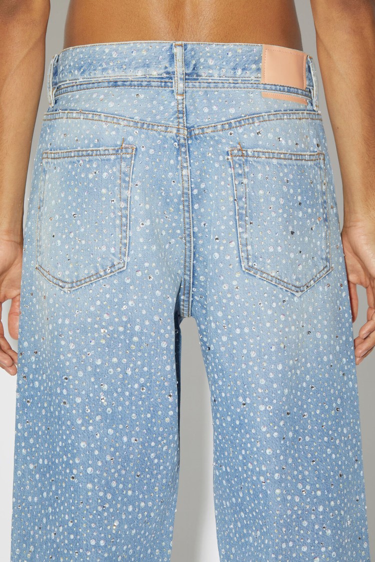 Light Blue Acne Studios Loose Fit - 1991 Toj Rhinestones Men's Jeans | WBYN-15836