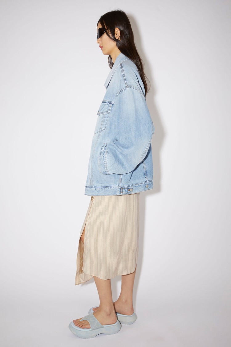 Light Blue Acne Studios Loose Fit Denim Women's Jackets | UOVA-32695