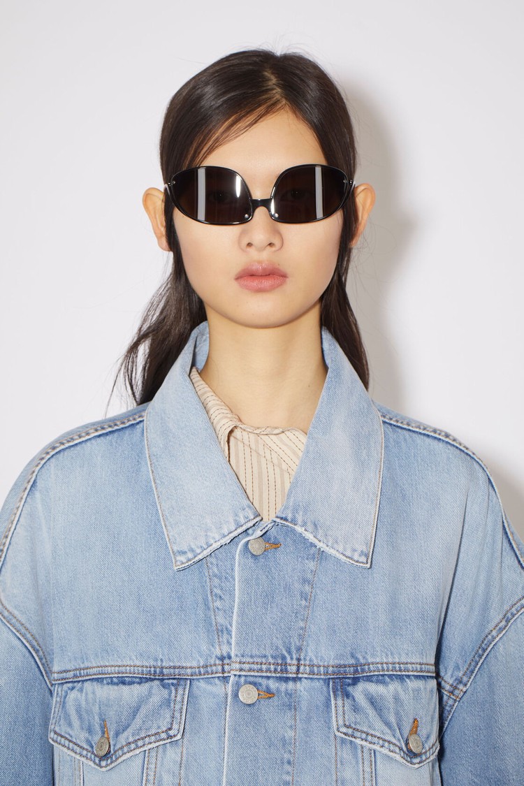 Light Blue Acne Studios Loose Fit Denim Women's Jackets | UOVA-32695