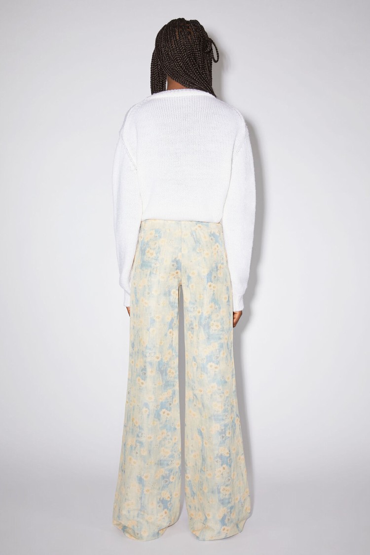 Light Blue Acne Studios Printed Women's Trousers | CRJY-92870