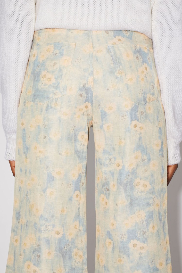 Light Blue Acne Studios Printed Women's Trousers | CRJY-92870