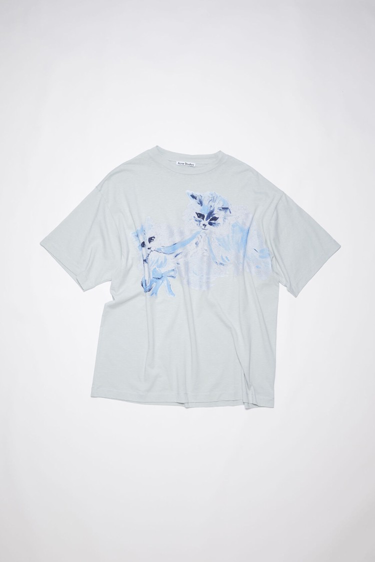 Light Blue Acne Studios Printed Women's T Shirts | VEPK-09867