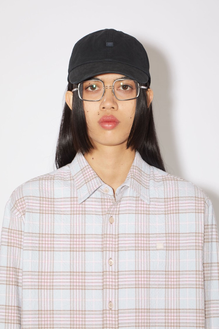 Light Blue / Pink Acne Studios Check Flannel Button-up Women's Shirts | PNIA-41295