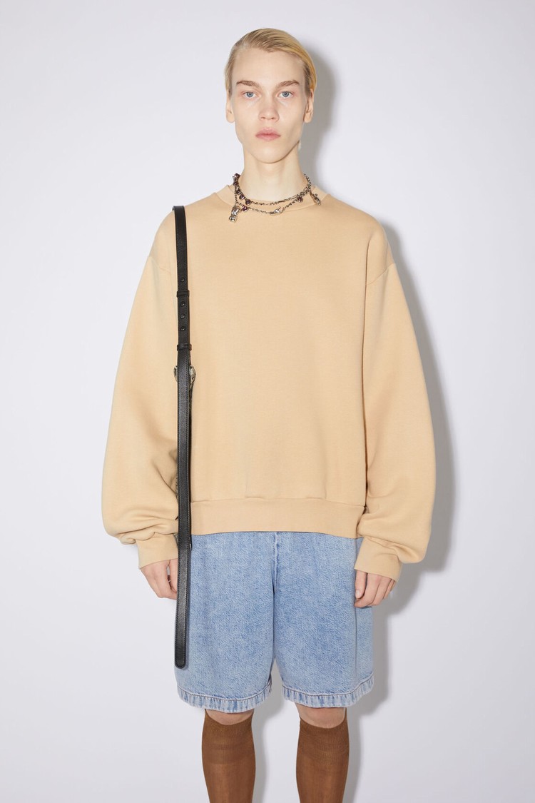 Light Brown Acne Studios Crew Neck Men\'s Sweatshirts | KDSI-76519